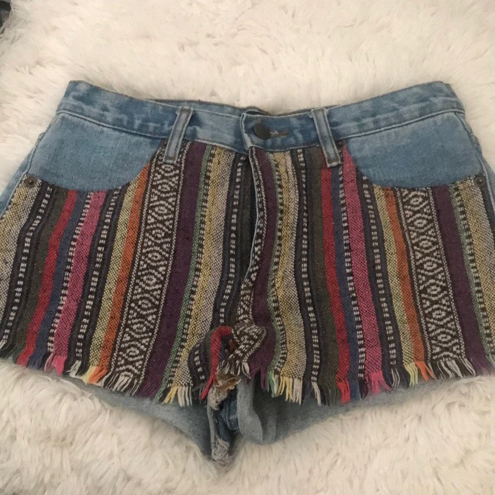 Forever 21 embroidered denim shorts